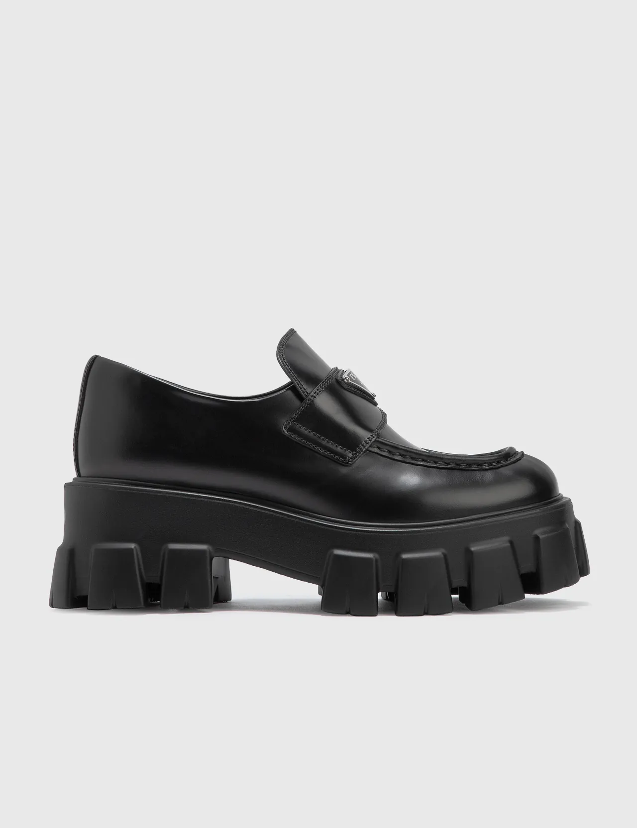 Prada - Monolith Brushed Leather Loafers | HBX - Globally Curated