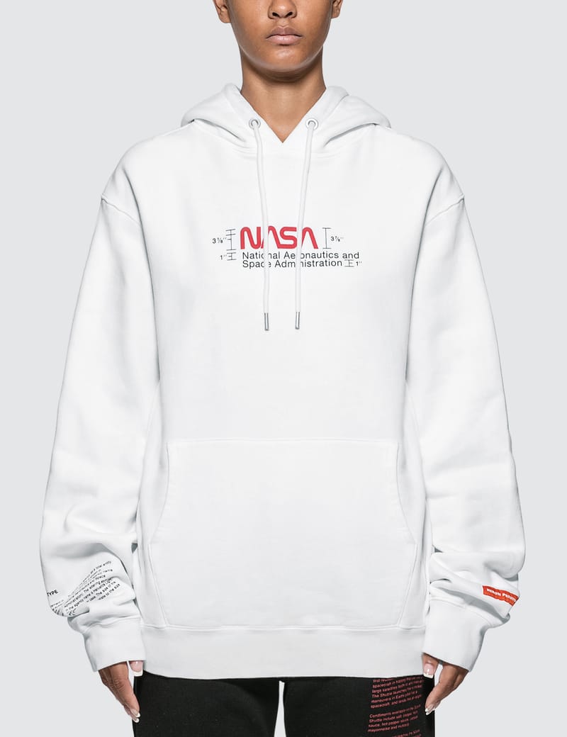 Heron preston white store nasa hoodie