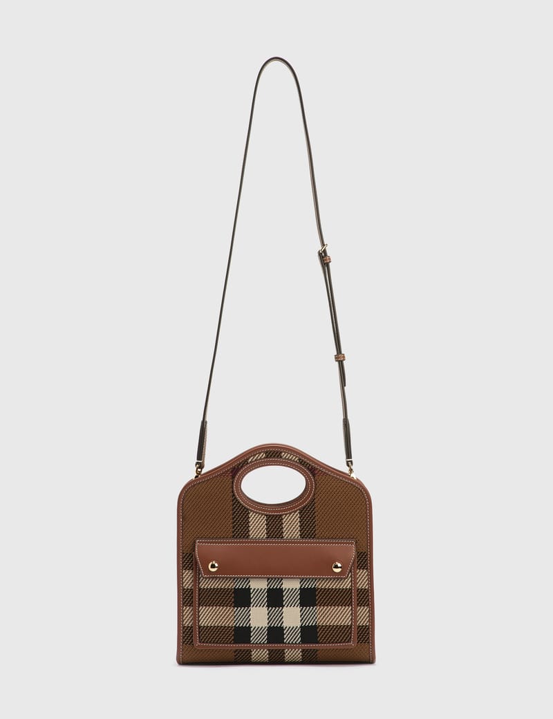 Burberry - Mini Knitted Check and Leather Pocket Bag | HBX