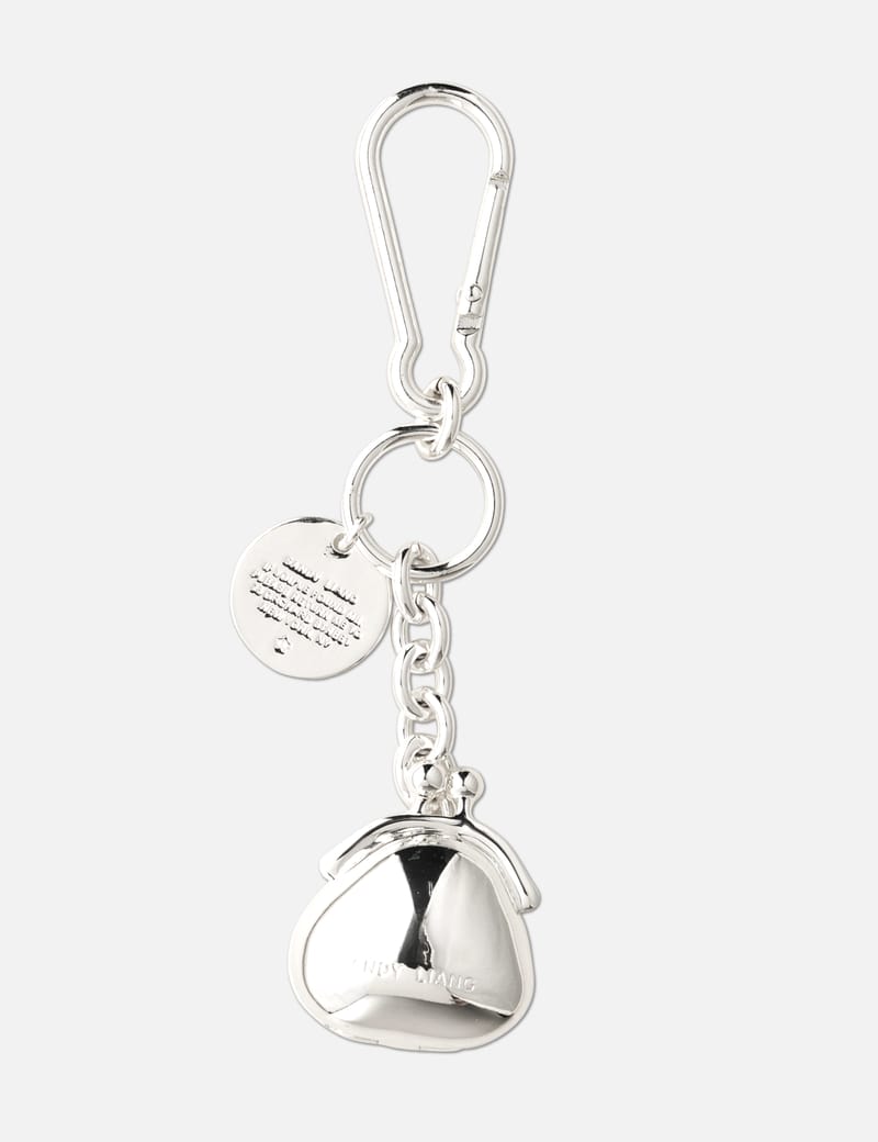 14kgf  ナナイロ宝石のもさもさチャーム◝✩3 Sandy Liang Souvenir Pouch Key Charm - ロジウムメッキ真鍮の開閉式