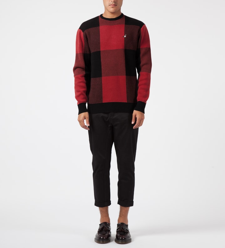 Staple Red Tartan Sweater HBX Globally Curated Fashion and