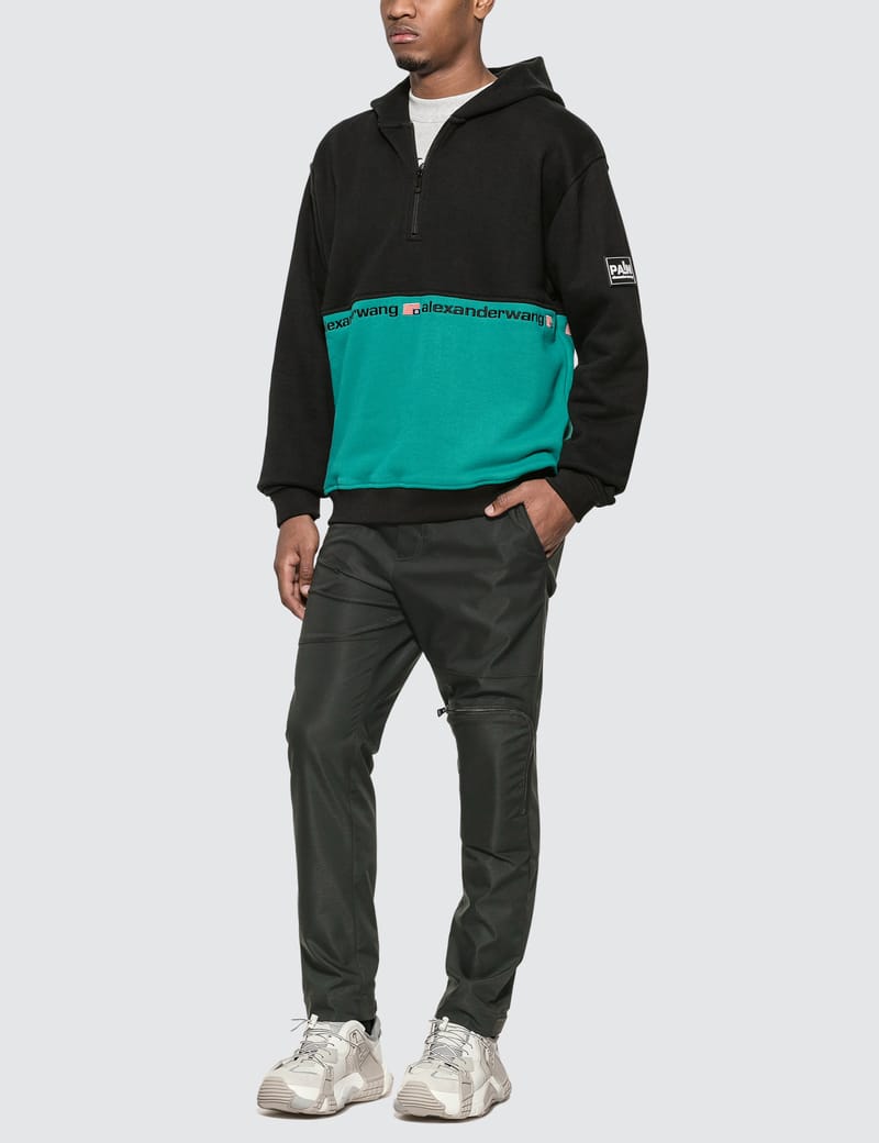 Alexander Wang - Color Block Half Zip Hooded Sweatshirt | HBX