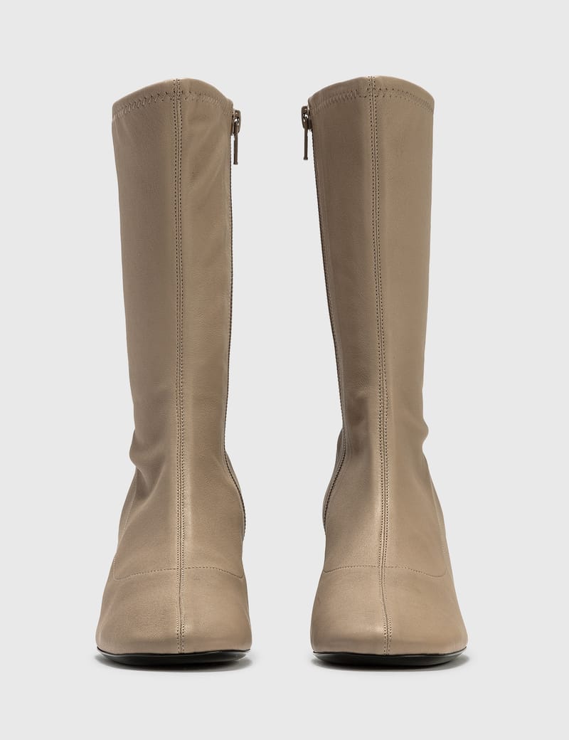 Carlos 22 Khaki Stretch Leather Boots