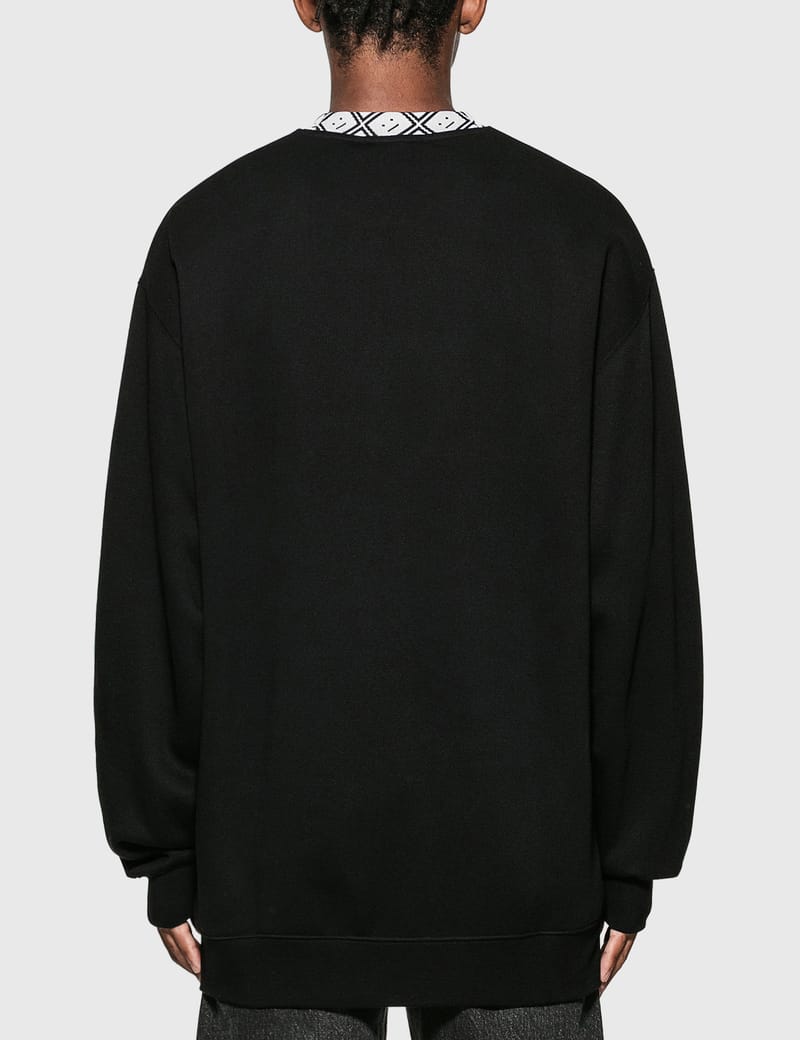 Acne Studios - Face Motif Mock Neck Sweatshirt | HBX - HYPEBEAST