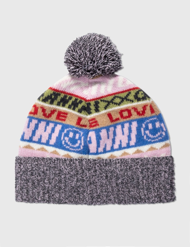 Ganni Graphic Wool Beanie HBX Globally Curated Fashion and