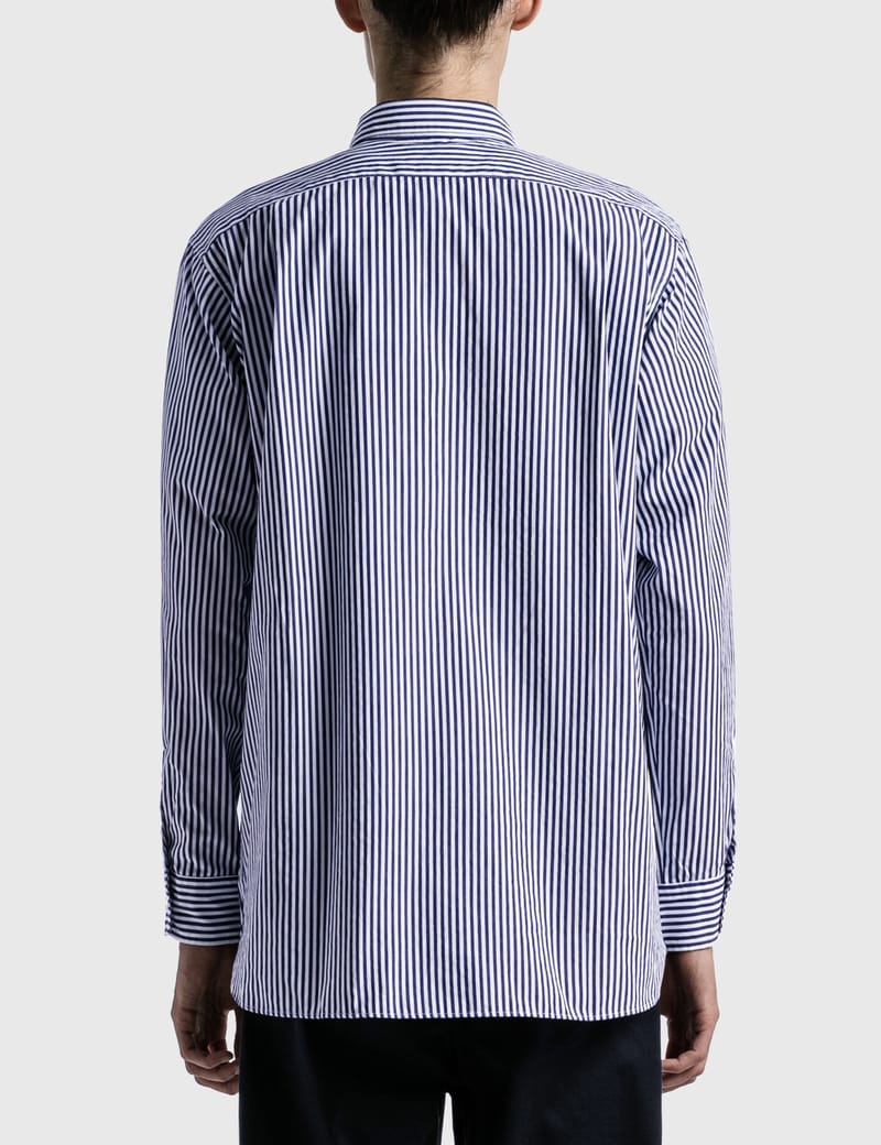 Nanamica - Regular Collar Stripe Wind Shirt | HBX - Globally