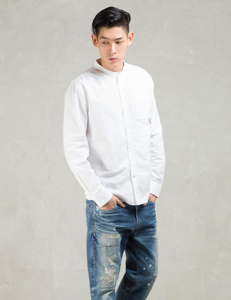 DENIM BY VANQUISH & FRAGMENT シャツ　XL Denim By Vanquish & Fragment - White Selvage Oxford Stand