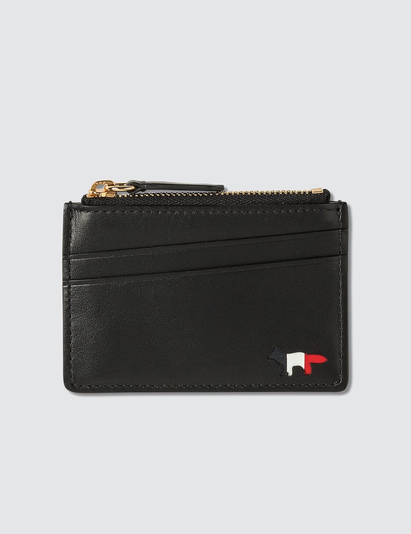 メゾンキツネ - Tricolor Fox Zipped Leather Card Holder | HBX