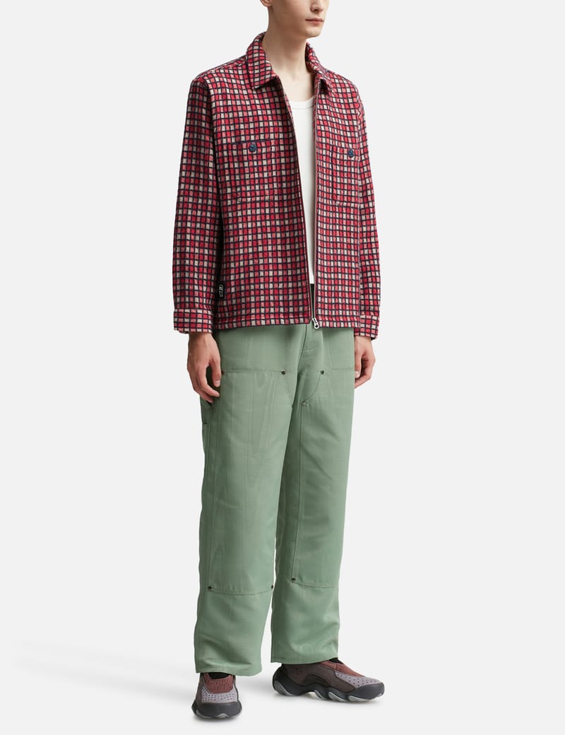 トップス brain dead CHECK MATE FLANNEL ZIP SHIRT Check Mate Flannel Zip Shirt - Navy – Brain Dead