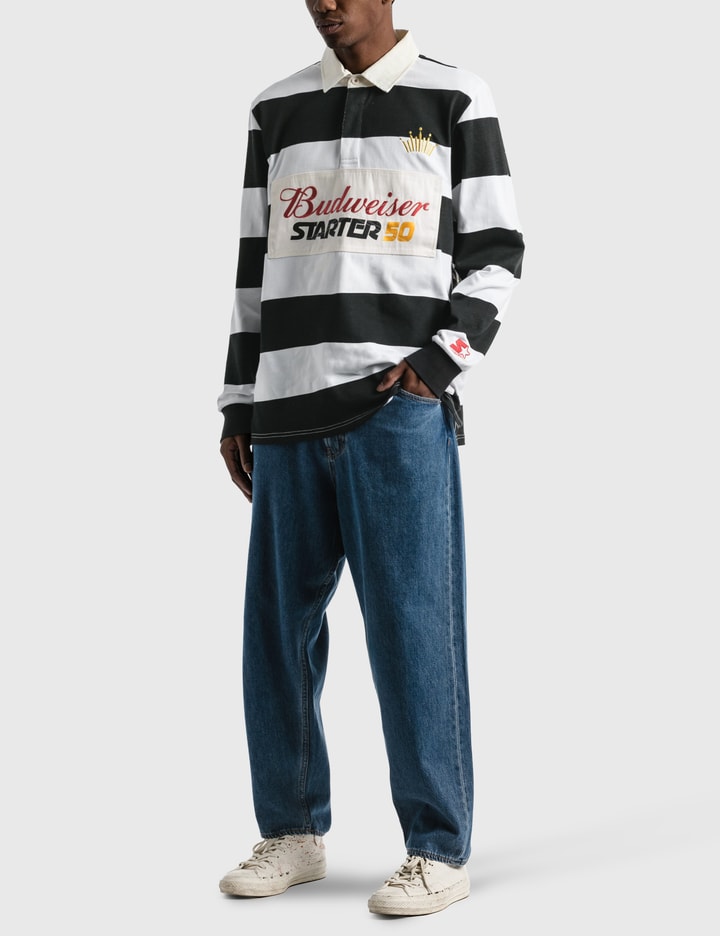Starter - Budweiser x Starter Varsity Stripe Rugby Shirt | HBX ...