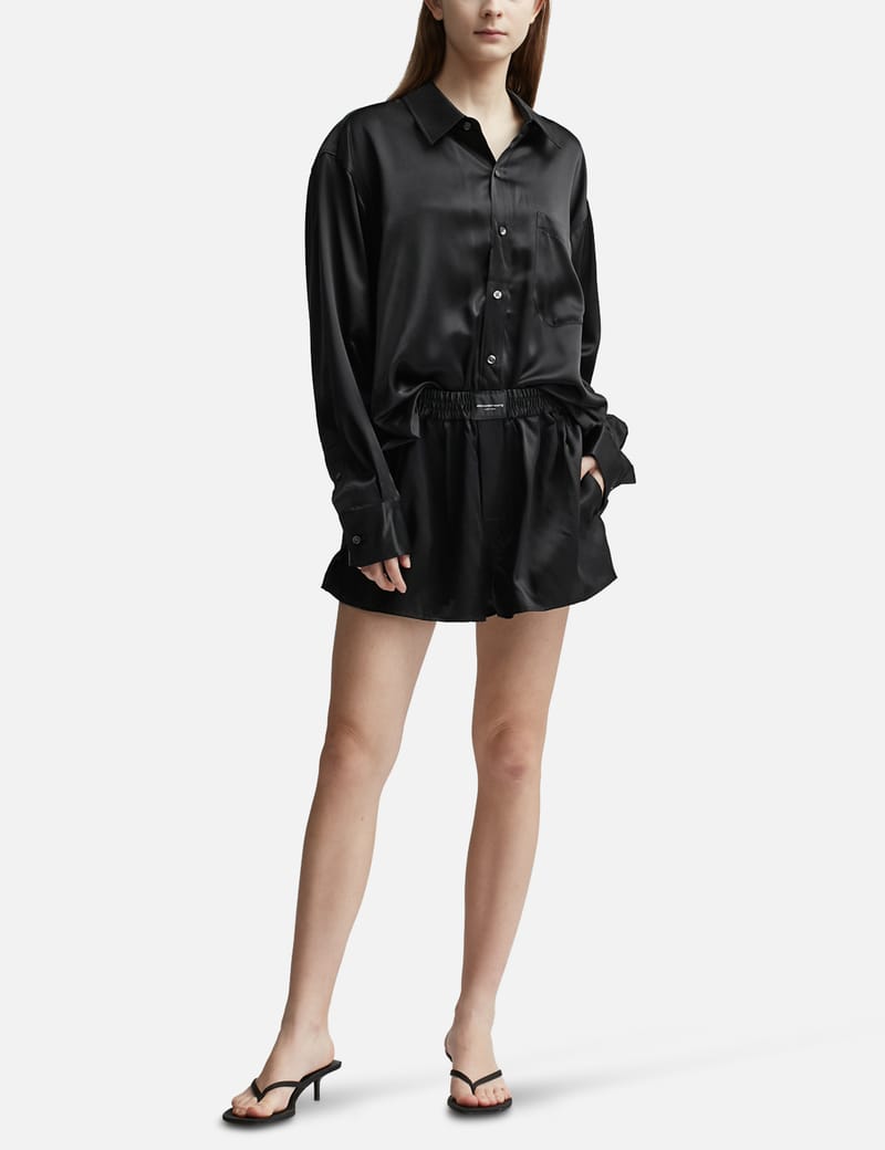 T By Alexander Wang - Logo Detail Button Up Boxer Short