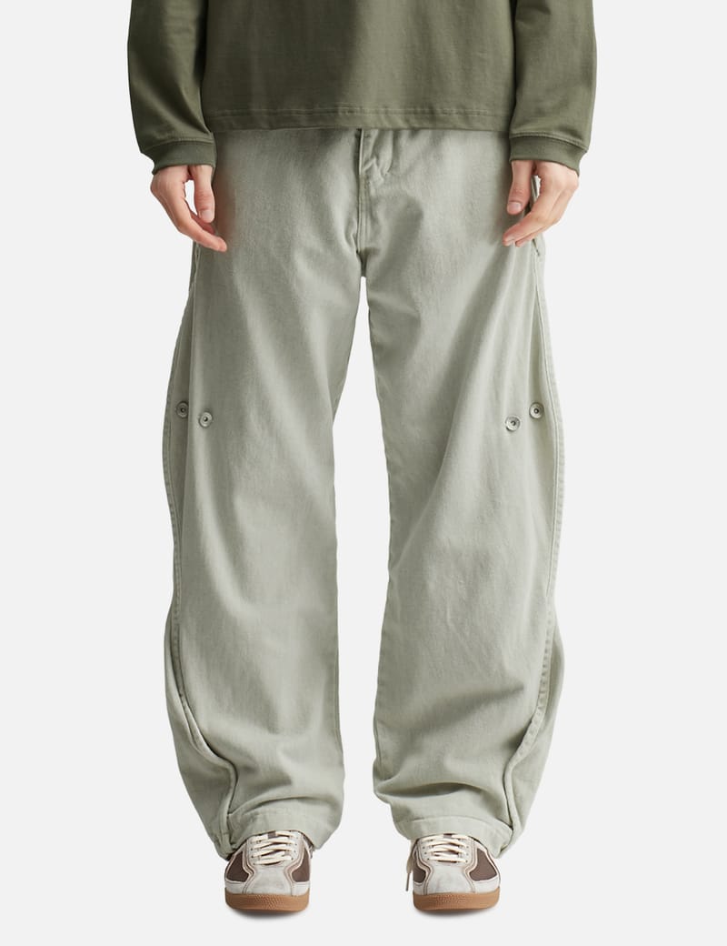 San San Gear Cotton Wave Pants - Washed gray cotton pants with