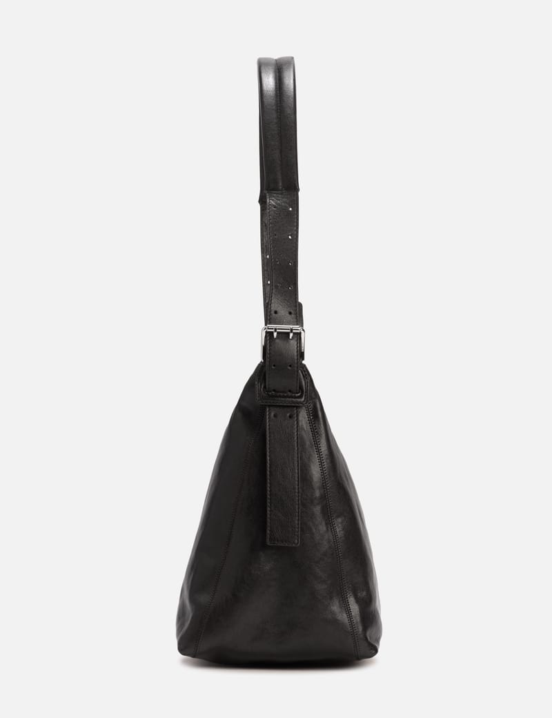 Lemaire Small Belted Hobo Bag - Versatile leather carryall in dark