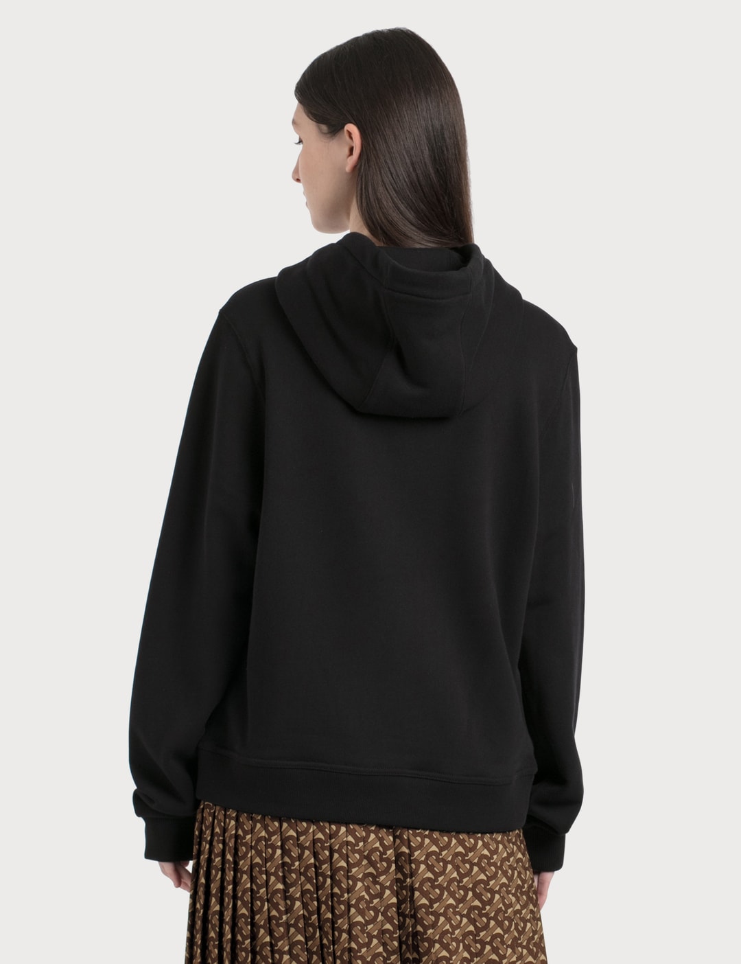 Monogram motif cotton hoodie clearance