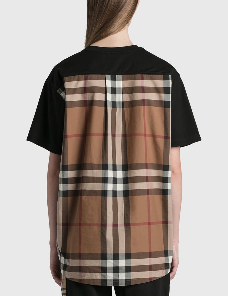 Burberry - Check Panel Cotton Oversized T-shirt | HBX - Globally