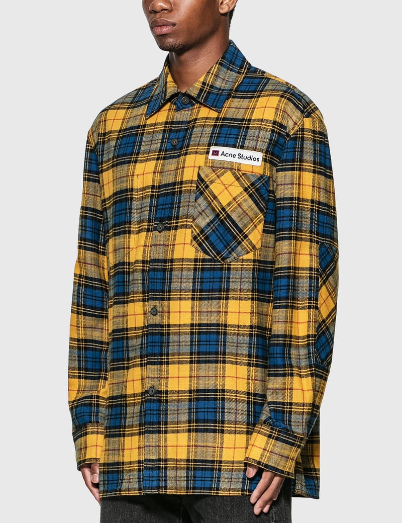 Acne Studios - Logo Patch Flannel Overshirt | HBX