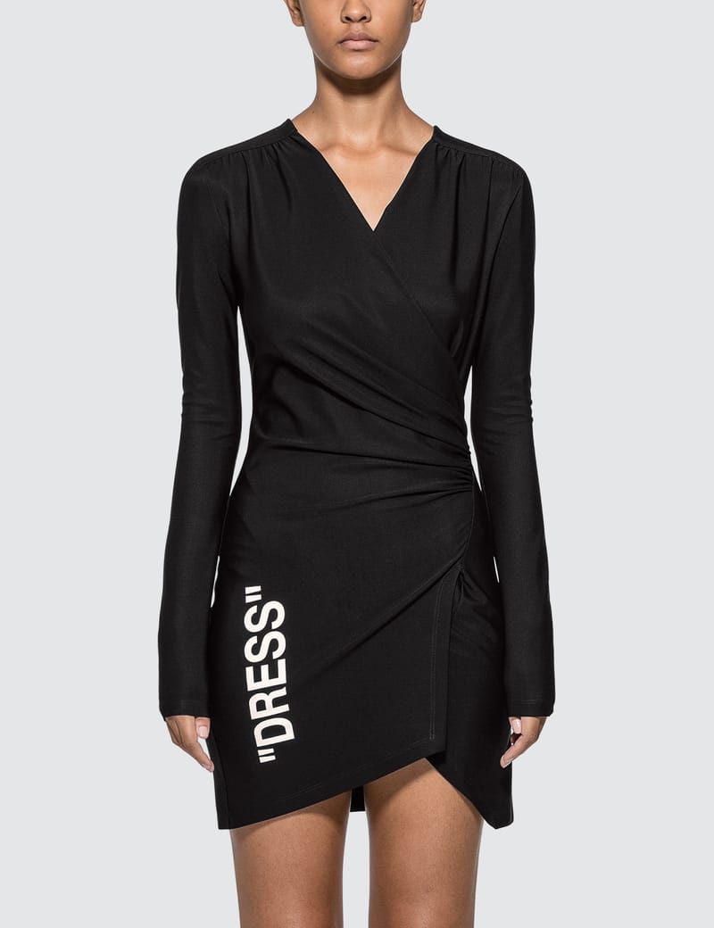 ワンピース OFF WHITE Black Viscose Blend Mini Dress Off-White™ - Side Opening Mini Dress | HBX - Globally