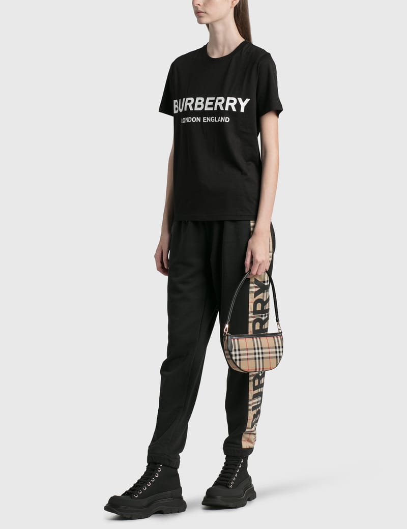 Burberry vintage check panel cotton t-shirt outlet