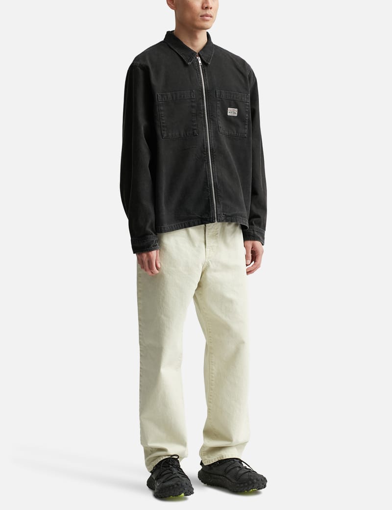 Stüssy - Washed Canvas Zip Shirt | HBX - Globally Curated Fashion