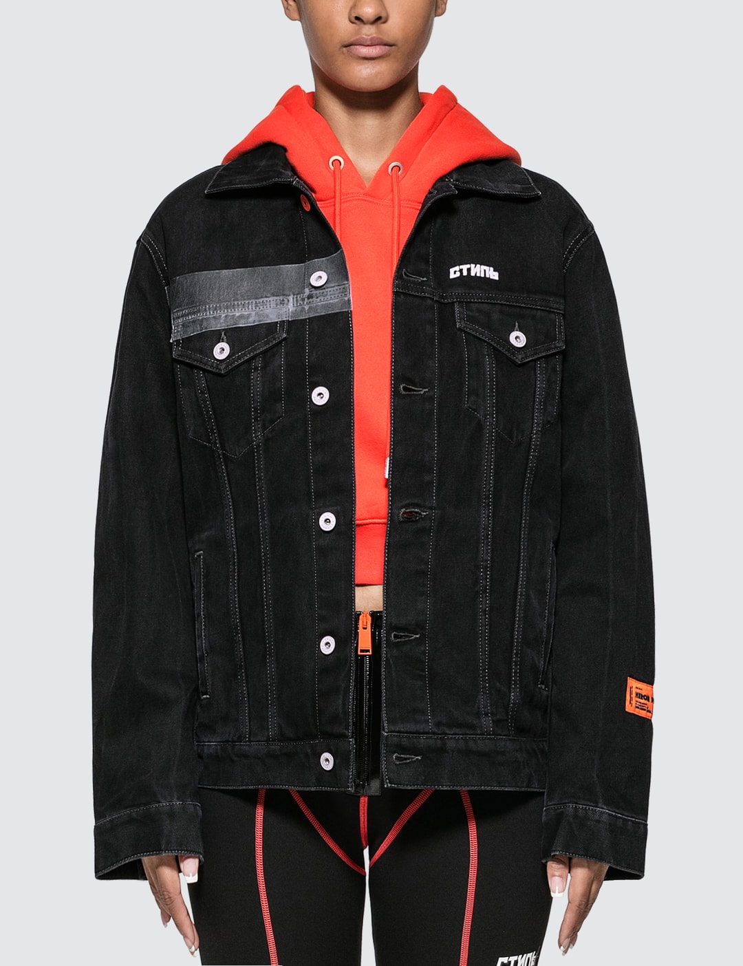 HERON PRESTON® Tape Denim Jacket HBX Globally Curated Fashion and Lifestyle by Hypebeast