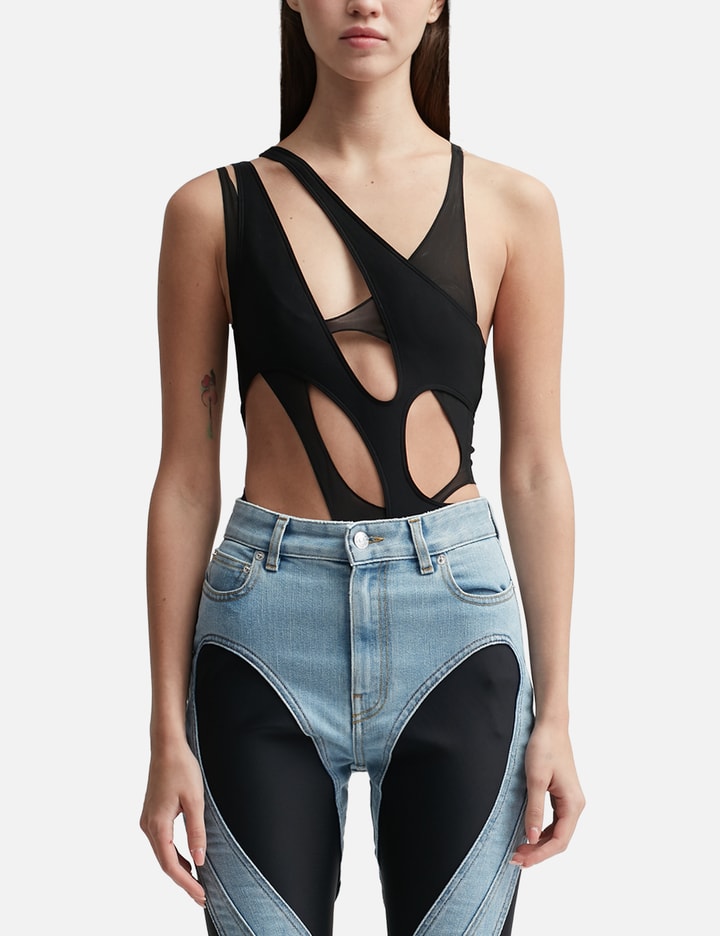 MUGLER Cutout BODYSUIT HBX Globally Curated Fashion and