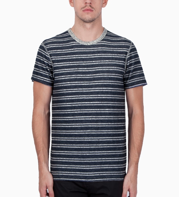 Reigning Champ - Heather Grey/Navy RC-2056 Knit Terry Stripe