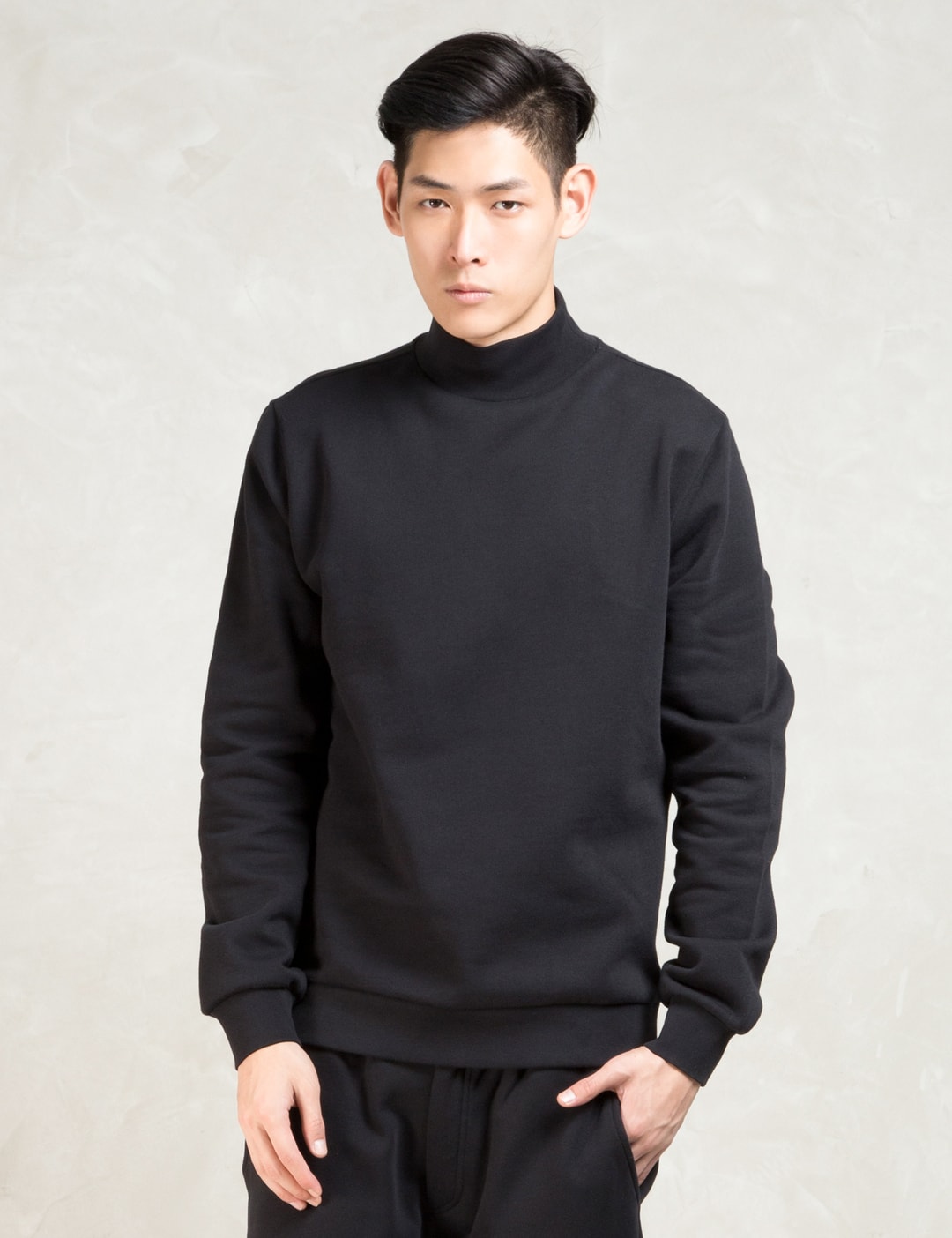 AMH - Black Turtleneck Sweatshirt | HBX - Globally Curated Fashion and ...