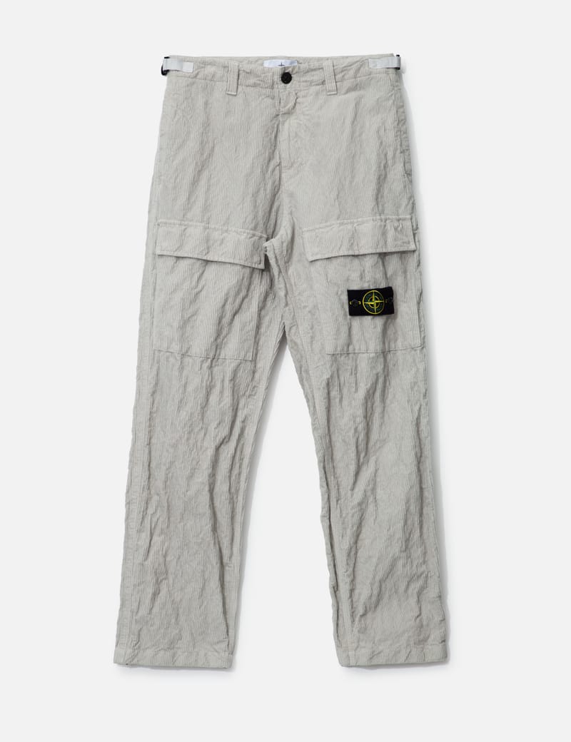 Stone Island Wrinkled Corduroy 500-TC Cargo Trousers - Garment