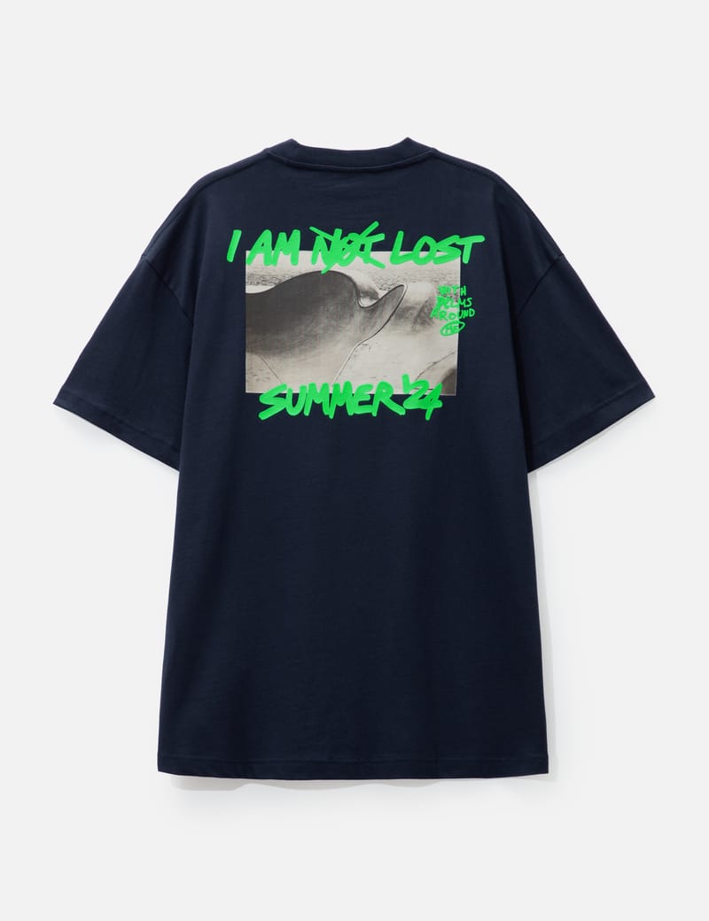 国内発送 Palm Angels☆ネイビー I AM LOST ロゴTシャツ Palm Angels - I AM LOST T-SHIRT | HBX - Globally Curated