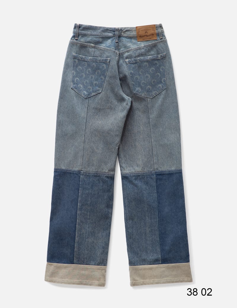 Marine Serre - Regenerated Denim Wide Leg Pants | HBX