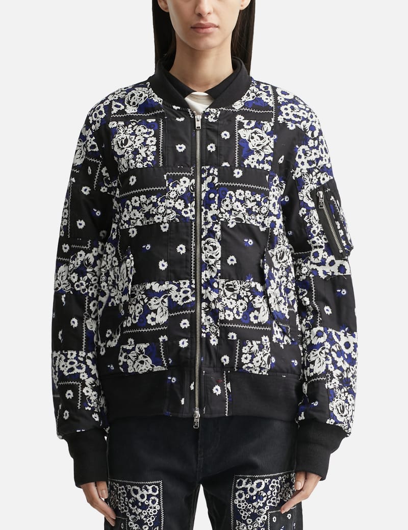 NÒMARHYTHM TEXTILE Overdyed Patchwork Bandana Flight Jacket