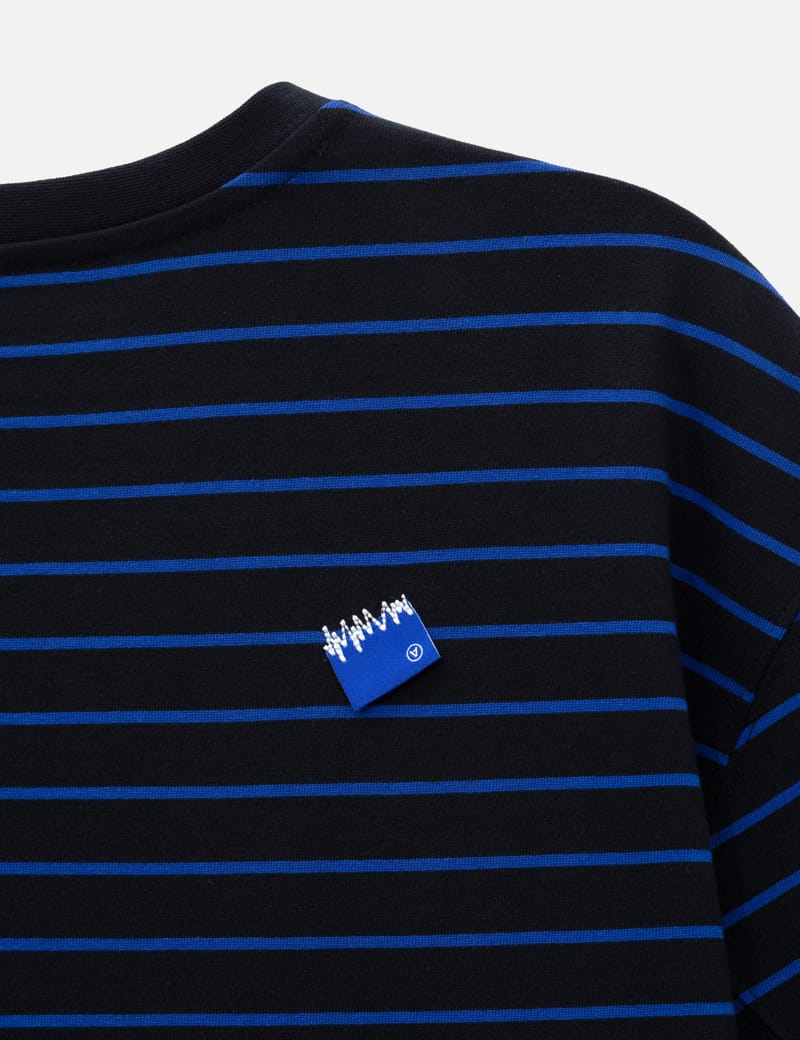 ADERERROR Sig; BL Tag T-Shirt 11 - Semi-oversized striped cotton