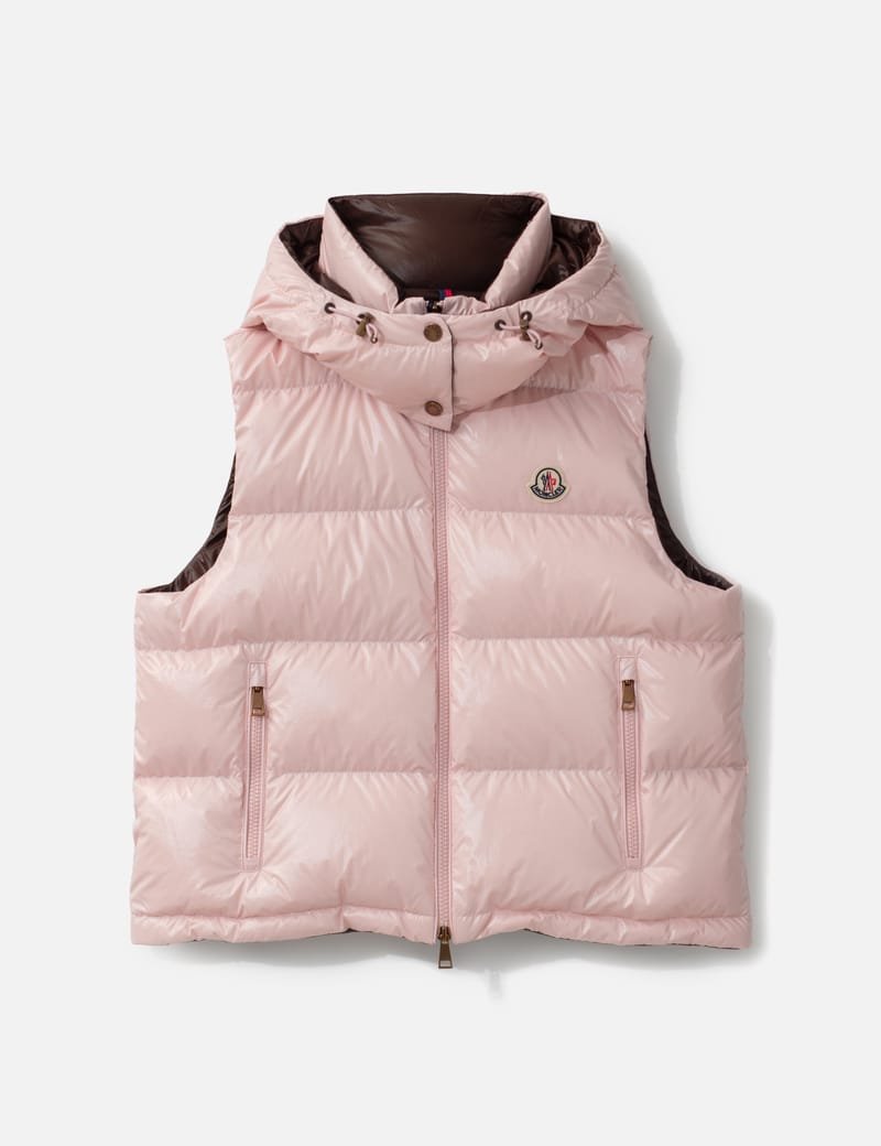 MONCLER ALTERESE GILET ダウンベスト ピンク 1 Moncler Niverolle Short Down Gilet - Cropped glossy down vest with