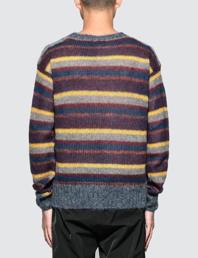 Prada - Stripe Mohair Knit Sweater | HBX - Globally Curated