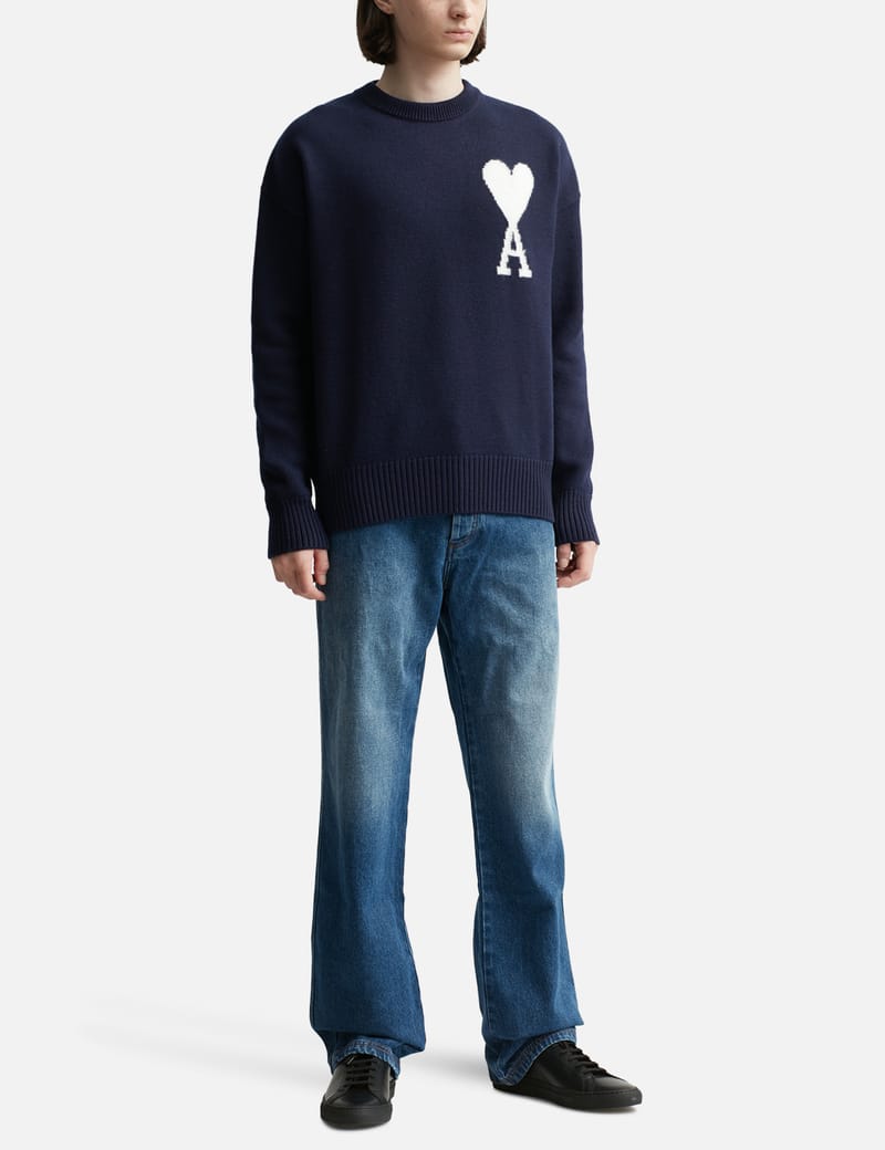 AMI Paris AMI DE COEUR セーター　ネイビー AMI Paris Ami De Coeur セーター | ブルー | FARFETCH JP