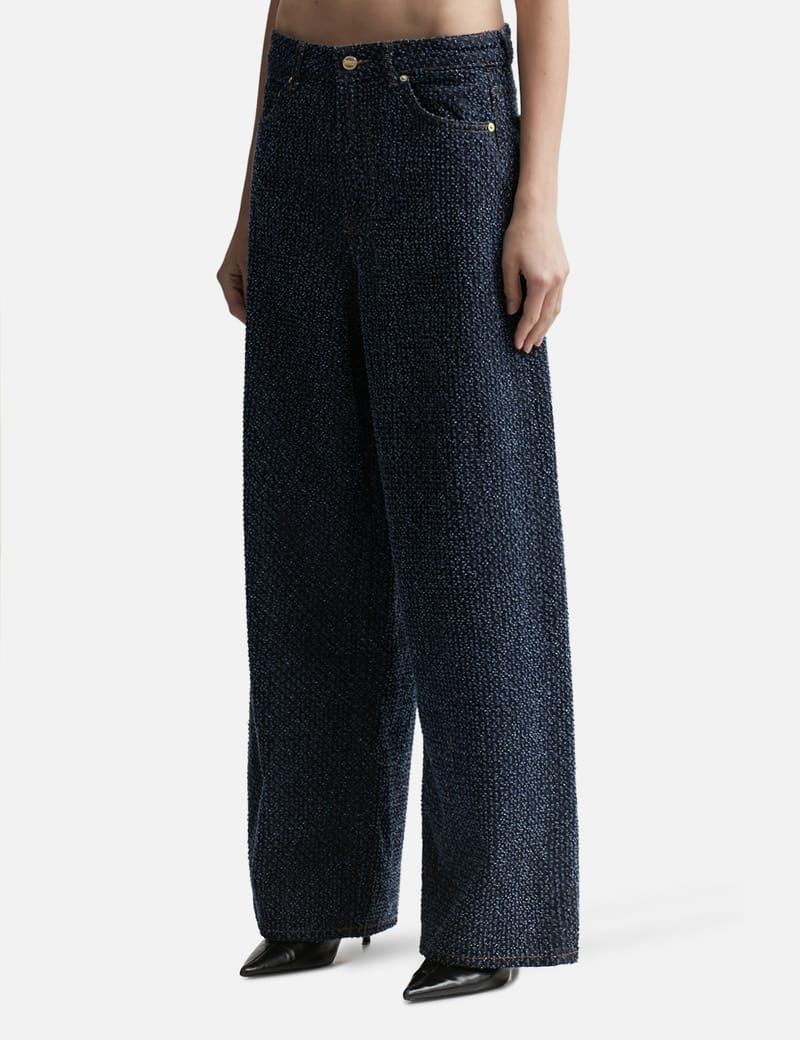 Ganni - Fluffy Denim Wide Jeans | HBX
