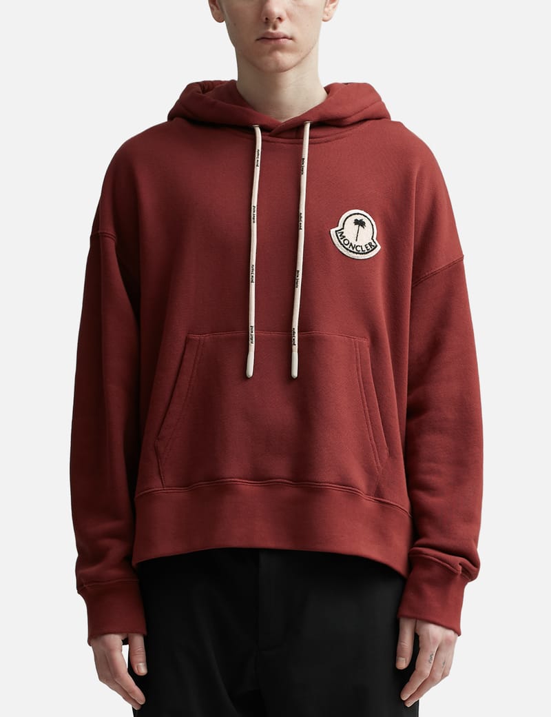 【送料・関税込み】Moncler x Palm Angels Logo Hoodie Burgundy Sweatshirt Moncler x Palm Angels Burgundy size M