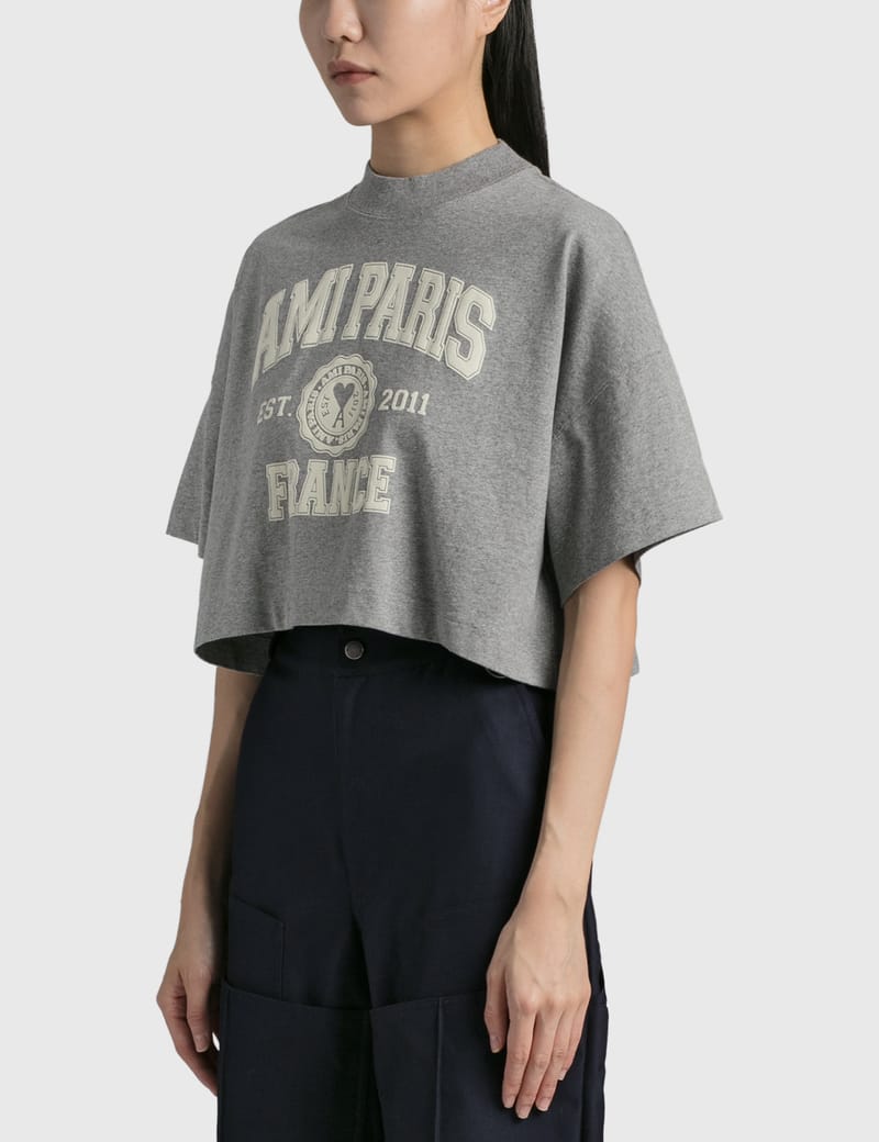 Ami - AMI CROPPED T-SHIRT | HBX - Globally Curated Fashion Ami - AMI CROPPED T-SHIRT | HBX - Globally Curated Fashion