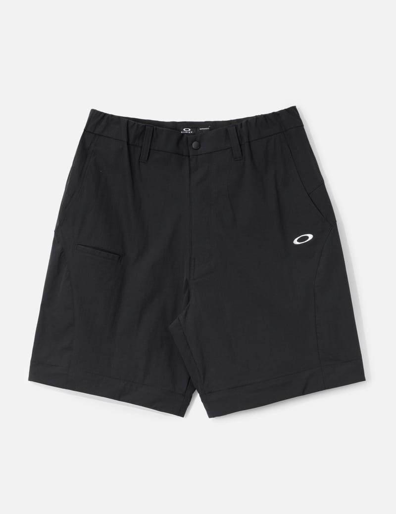 OAKLEY cotton wide pants 立体裁断 ロゴ刺繍 黒 M 87784013_001_b