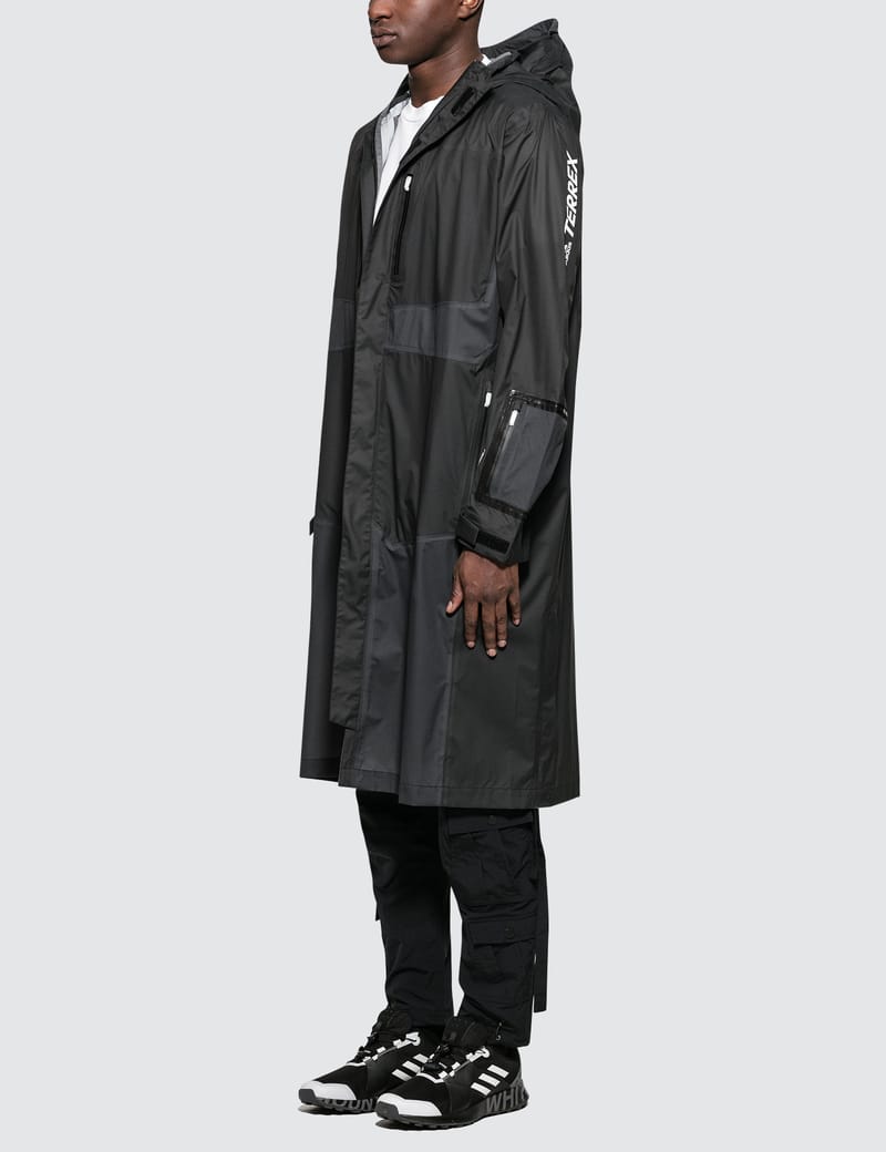 White Mountaineering×adidas LONG JACKETBLACK - ナイロンジャケット