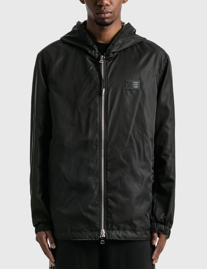 Burberry Logo Tape Vintage Check Hooded Jacket | Neutrals
