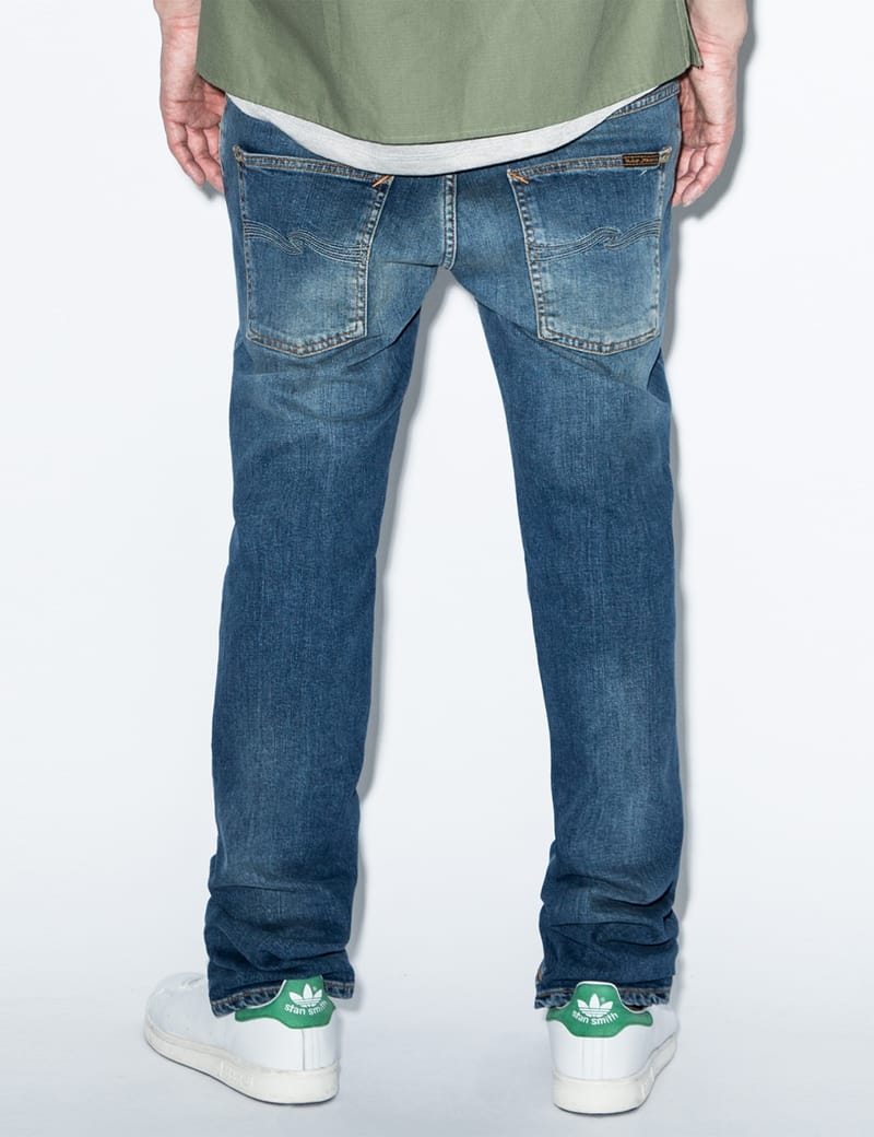 Nudie Jeans - Blue Thin Finn Flood Used Denim Jeans | HBX