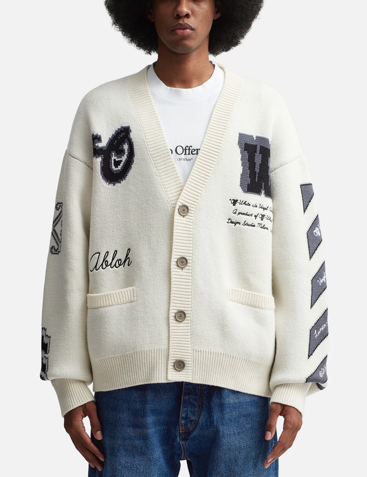 Off-White™ - Moon Varsity Knit Cardigan | HBX - Globally Curated ...