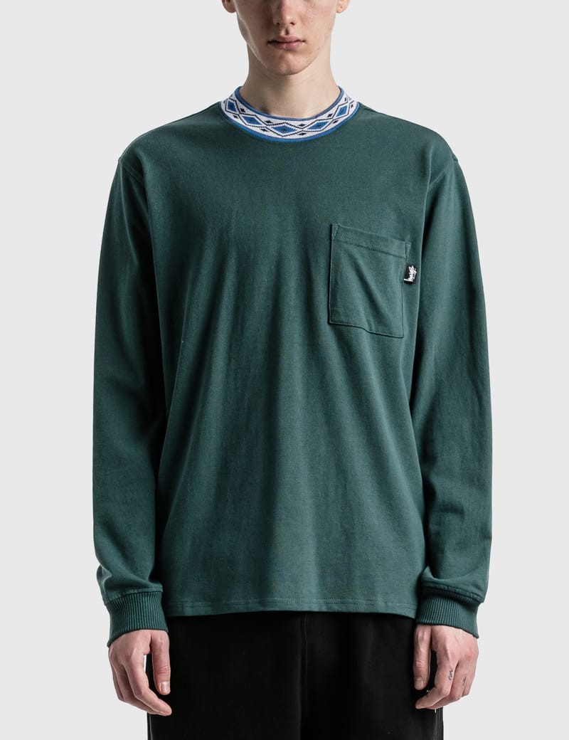 サイトでは販売し STUSSY ジャカードモックネッククルー M ブラック