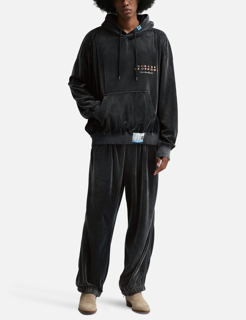 Maison Mihara Yasuhiro Wide Back Velour Hoodie HBX Globally