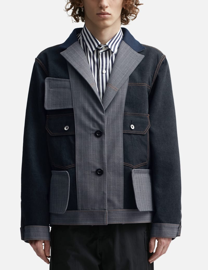 Sacai - Chalk Stripe Jacket | HBX - Globally Curated Fashion and 