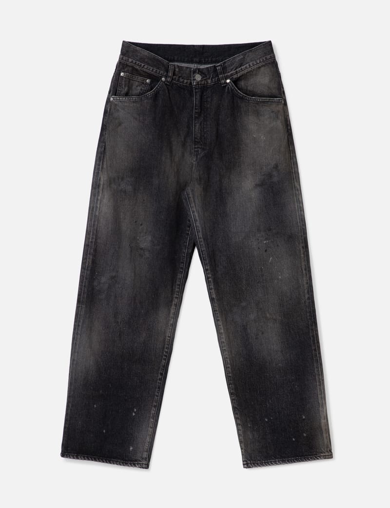 ANCELLM - AGING WIDE DENIM PANTS | HBX