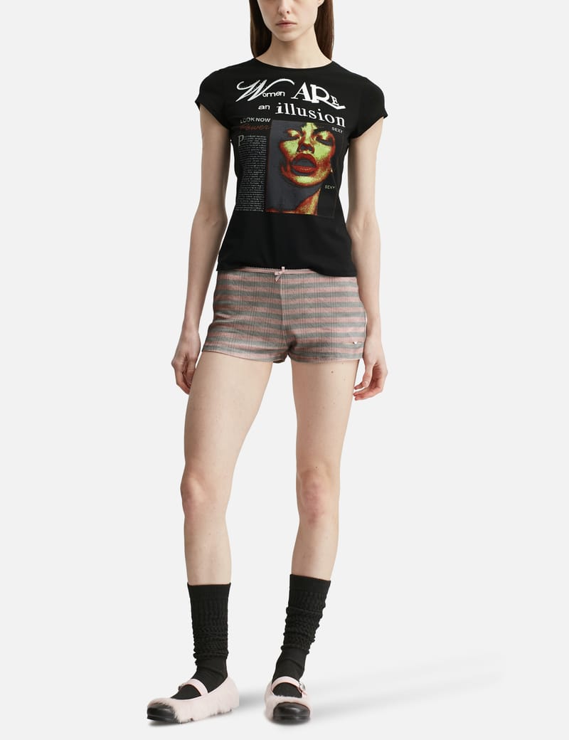 Praying Women Are An Illusion Tee - Ironic graphic print tee with