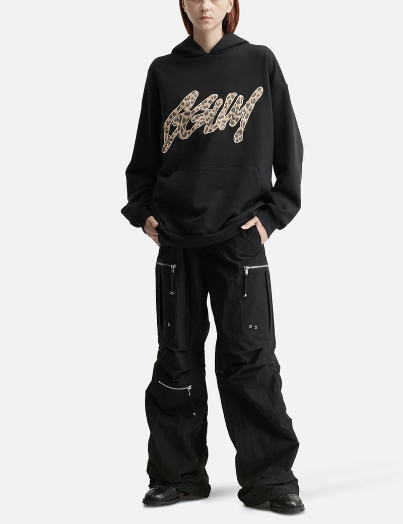DEINET YEONJUN GGUM X DEINET Hoodie - Black hoodie with leopard