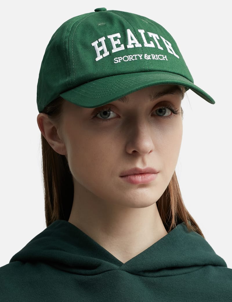 sporty&rich Health is Wealth コットンキャップ 刺繍